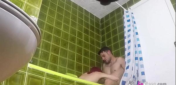  8 cocks are not enough for Tania, who fucks a rookie in the shower